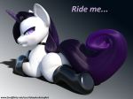  3d_(artwork) clothing digital_media_(artwork) equine female feral footwear friendship_is_magic fur hair half-closed_eyes hooves horn idsaybucketsofart looking_at_viewer mammal my_little_pony purple_hair rubber solo unicorn white_fur 