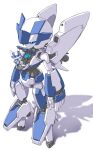  2020_summer_olympics blue_eyes highres male_focus mascot mecha mechanization miraitowa no_humans olympics shadow simple_background solo tanimeso white_background 