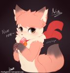  &lt;3 2018 bell blush canine chiffon cute female food fox licking mammal nia_(senz) popsicle scarf senz sucking tongue tongue_out 