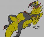  anthro anus beckoning belly breasts claws clitoris dragon female haxorus lokidragon87 nintendo pok&eacute;mon pok&eacute;mon_(species) pussy solo video_games 