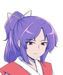  bangs closed_mouth expressionless eyebrows_visible_through_hair hair_ribbon japanese_clothes long_hair looking_at_viewer meira parted_bangs pink_eyes purple_hair ribbon shiozaki16 simple_background solo touhou touhou_(pc-98) tsurime upper_body white_background white_ribbon 