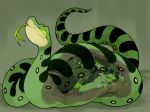  ambiguous_fluids ambiguous_gender anthro belly blush bulge canine feral green_background internal mammal reptile scalie shoji_(character) simple_background snake soft_vore stomach tongue vore wet winte wolf 