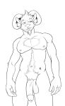  anthro arcarc body_hair caprine chest_hair facial_hair genital_piercing goatee hairy_balls happy_trail horn male mammal navel nipples nude penis penis_piercing piercing pubes solo standing 