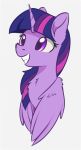  2018 digital_media_(artwork) dusthiel equine female feral friendship_is_magic fur hair horn mammal my_little_pony purple_eyes purple_fur purple_hair simple_background smile solo twilight_sparkle_(mlp) white_background winged_unicorn wings 