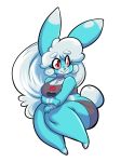  anthro big_breasts blue_fur breasts buckteeth cleavage clothed clothing cute eyelashes female fur hair lagomorph long_ears long_hair mammal pixels_bunni pyanny-yan rabbit short_stack sitting slightly_chubby smile solo teeth wide_hips 