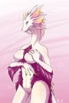  anthro blue_eyes breasts bubble capcom claws dragon eternity_zinogre female fur leviathan_(mh) mizutsune monster_hunter nude scales smile solo video_games white_scales 