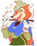  &quot;honest&quot;_john_foulfellow 2018 anthro black_nose canine clothed clothing disney fox fur hat hi_res japanese_text male mammal pinocchio simple_background text translated uochandayo 