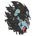  2016 black_body black_hair black_lips blue_body cum cum_on_face cum_on_muzzle digital_drawing_(artwork) digital_media_(artwork) dowski dripping fan_character fangs feline front_view gary_(dowski) goo_creature hair headshot_portrait lips looking_away luxray male mammal multicolored_body neltruin nintendo open_mouth orange_body orange_sclera pink_eyes pink_nose pink_tongue pok&eacute;mon pok&eacute;mon_(species) portrait simple_background solo teeth tongue tongue_out video_games white_background 