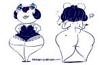  2016 amphibian animal_crossing anthro beauty_mark big_butt breasts butt cigarette cigarette_holder cleavage clothed clothing digital_media_(artwork) diva_(animal_crossing) eyeshadow female frog fully_clothed hair hand_on_hip huge_butt legwear lingerie lips makeup nintendo nude pussy raised_arm rear_view red_eyes short_hair simple_background skimpy slightly_chubby smoke smoking smutbooru solo standing stockings thick_thighs thigh_highs video_games voluptuous wide_hips 