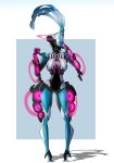  2017 5_fingers absurd_res alien female hi_res lewdreaper not_furry octavia_(warframe) simple_background solo standing tenno video_games warframe white_background 