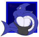  anthro big_bulge big_butt bulge butt clothing darius_leodragon fish male mammal marine muscular muscular_male rear_view shark solo underwear 