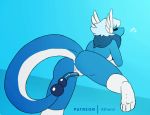  2018 4_toes animated anthro anthrofied anus atherol blue_background blue_skin breath butt dragon dragonair eyes_closed feet female hair long_tail loop masturbation multicolored_skin neck_tuft nintendo nude one_leg_up open_mouth patreon penetration pok&eacute;mon pok&eacute;mon_(species) pussy sex simple_background solo tail_sex toes tuft vaginal vaginal_masturbation vaginal_penetration video_games white_hair white_skin 