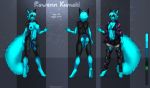  2017 anthro balls big_balls big_penis black_fur blue_fur blue_nipples blue_nose blue_penis clothing color_swatch cyan_hair dickgirl eliana-asato fur green_eyes hair intersex invalid_tag model_sheet nipples nude penis rowenn_kumaki short_hair shorts solo 