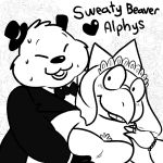  &lt;3 alphys anthro beaver bow_tie character_name duo english_text female male mammal nishi rodent scalie sweaty_beaver text tuxedo undertale video_games wedding 