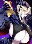  artoria_pendragon_(all) artoria_pendragon_(lancer_alter) black_background blonde_hair breasts close-up covered_nipples eating fate/grand_order fate_(series) food gradient gradient_background hair_between_eyes hamburger highres holding holding_food huge_breasts kloah looking_at_viewer open_mouth pale_skin purple_background shiny shiny_clothes shiny_hair shiny_skin sidelocks slit_pupils solo tongue tongue_out underboob underboob_cutout yellow_eyes 