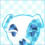  album album_cover animal_crossing anthro canine checkerboard cover dog floppy_ears fur half-closed_eyes hypno_k.k. k.k._slider looking_at_viewer male mammal mute-owl nintendo portrait solo video_games 