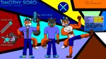  2017 abs anthro barbell black_hair blue_eyes blue_hair brother canine chest_tuft clothed clothing fox genius hair mammal martial_artist martial_arts muscular railgun ranged_weapon sibling skyblue2005 stats teenager text timothy timothy_soro topless tuft video_games weapon young 