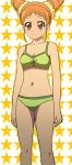  aikatsu! arisugawa_otome bikini cleavage compression_artifacts green_bikini looking_at_viewer swimsuits 