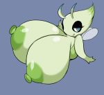  2018 antennae areola bedroom_eyes big_breasts blue_eyes breasts celebi female green_nipples half-closed_eyes huge_breasts hyper hyper_breasts insect_wings legendary_pok&eacute;mon licking licking_lips looking_at_viewer nintendo nipples nude petronoise pok&eacute;mon pok&eacute;mon_(species) seductive simple_background smile solo tongue tongue_out video_games wings 