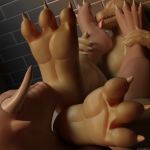  2018 3_toes 3d_(artwork) 4_fingers 4_toes aero albino anthro anthro_on_anthro barefoot big_feet biped bovine cattle claws close-up crocodile crocodilian day detailed detailed_background digital_media_(artwork) duo eupharrow fangs feet foot_fetish foot_focus foot_lick foot_on_face foot_worship front_view half-closed_eyes hesh hi_res horn inside interspecies licking male male/male mammal manly muscular muscular_male open_mouth paws pecs pink_skin plantigrade realistic reptile scalie shadow sharp_claws sharp_teeth sitting snout soles spikes sweat teeth toe_claws toes tongue tongue_out watermark white_claws white_horn yellow_skin 