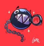  ambiguous_gender big_mouth black_eyes chain chain_chomp gerph mario_bros mario_tennis mario_tennis_aces nintendo not_furry sharp_teeth smile solo sport teeth tennis tennis_racket video_games 