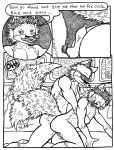  2018 anal anthro butt canine comic dialogue duo english_text erection fox fur hair hi_res male male/male mammal nipples nude open_mouth penetration penis sex simple_background text tongue triadfox white_fur 