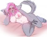  anthro breasts canine female fur hair jush looking_at_viewer mammal nipples nude pussy smile solo 