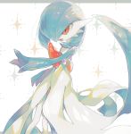  dress gardevoir green_hair hideko_(l33l3b) jewelry no_humans pokemon pokemon_(creature) red_eyes shiny_pokemon short_hair solo 