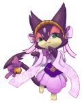  caesar_(4chan) cat cat_focus clothed_pokemon forehead_jewel full_body furry gem gen_5_pokemon green_eyes half-closed_eyes headband japanese_clothes jingle_bell looking_at_viewer no_humans paws pink_skirt pokemon purrloin skirt solo standing standing_on_one_leg tail tail_bell transparent_background wide_sleeves 