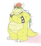  anthro bowser gator_(artist) koopa male mario_bros musclegut muscular muscular_male nintendo overweight overweight_male scalie smile solo the_bogosphere video_games 