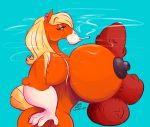  2016 anthro areola balls between_breasts big_balls big_breasts big_penis blonde_hair breasts cigarette digital_media_(artwork) disembodied_penis duo ear_piercing equine erect_nipples female hair hand_on_hip holding_object horse huge_balls huge_breasts huge_penis humanoid_penis long_hair looking_at_penis male male/female mammal mature_female mouth_hold nipples nude penis piercing precum simple_background smoke smoking smutbooru vein veiny_penis 