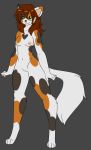 2018 4_fingers 5_fingers anthro barefoot biped black_eyebrows black_fur breasts brown_fur brown_hair calico_cat cat claws digital_media_(artwork) digitigrade eyebrows feline female front_view full-length_portrait fur green_eyes grey_background hair jizzy-dog long_hair long_tail mammal multicolored_fur navel nipples nude pink_nipples portrait pussy simple_background smile solo standing tambourine_(jizzy-dog) whiskers white_claws white_fur white_tail 