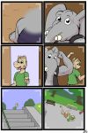 2018 anthro clothed clothing comic elephant equine falling flexing horse male mammal open_mouth ragdoll_(study_partners) selfie skateboard study_partners thunderouserections tongue trunk tusks woody_(study_partners) young 