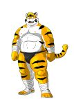  black_underwear clothed clothing feline fundoshi japanese_clothing mammal shiba-kenta simple_background sosuke_yamamoto tiger topless underwear 