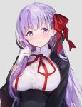  bb_(fate)_(all) bb_(fate/extra_ccc) breasts fate/extra fate/extra_ccc fate_(series) gloves hair_ribbon highres large_breasts long_hair mery_(apfl0515) purple_eyes purple_hair red_ribbon ribbon solo very_long_hair white_gloves 