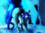  2017 absurd_res all_fours ass_up big_butt blue_hair breasts butt dragon feline female from_behind_position fur grey_fur hair hi_res jeffron looking_pleasured lynx male male/female mammal mist_(jeffron) sex 