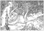  anus balls breasts campfire centaur duo equine equine_taur erection female forest furronika grass hat human lying male male/female mammal nipples nude on_back penis pussy taur tree vaginal 