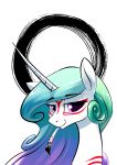  2018 blue_hair digital_media_(artwork) equine eyelashes friendship_is_magic hair headshot_portrait horn mammal my_little_pony portrait princess_celestia_(mlp) underpable unicorn video_games ōkami 