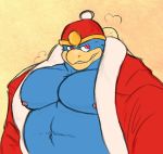  abs anthro areola avian barazoku beak bird close-up clothed clothing hat hyper hyper_muscles king king_dedede kirby_(series) kirby_star_allies looking_away male manly musclegut muscular nintendo nipples pecs penguin portrait red_eyes robe royalty smile solo standing teeth video_games wkd 