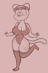  anthro blush breasts cartoon_network cat cherryblue_(artist) cleavage clothed clothing exercise feline female fur leg_warmers legwear leotard looking_down mammal mature_female mother nicole_watterson parent sweatband the_amazing_world_of_gumball wide_hips workout 