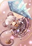  animal_ears foreshortening grey_hair haru_ion highres jewelry jitome mouse mouse_ears mouse_tail nazrin outstretched_arm pendant perspective reaching red_eyes short_hair solo tail touhou 