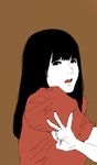  bad_id bad_pixiv_id black_hair counting crossed_arms dress fingers hands kashiyuka long_hair monsieur music nose ok_sign perfume singing solo 