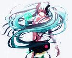  aqua_eyes aqua_hair bad_id bad_pixiv_id belt bktr bridal_gauntlets elbow_gloves fingerless_gloves gloves hatsune_miku hatsune_miku_(append) long_hair necktie solo twintails very_long_hair vocaloid vocaloid_append 