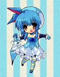  azumarill blue_hair dress hat pokemon umbrella 