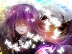  bad_id bad_pixiv_id bug butterfly closed_eyes colored_eyelashes eyelashes face glowing gradient_hair hijiri_byakuren hisona_(suaritesumi) insect light_smile long_hair multicolored_hair scroll solo sorcerer's_sutra_scroll touhou 