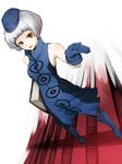  bad_id bad_pixiv_id black_legwear book boots dress elizabeth_(persona) from_above gloves hat knee_boots looking_up open_mouth pantyhose persona persona_3 persona_3_portable short_hair silver_hair solo taka_yanagi yellow_eyes 