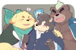  ashigara bear blush canine clothing cusith dog group male mammal moritaka obese overweight quanjiang simple_background tokyo_afterschool_summoners 