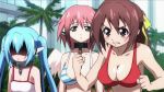  3girls angry animated animated_gif bikini bounce bouncing_breasts breasts cleavage ikaros large_breasts mitsuki_sohara multiple_girls nymph_(sora_no_otoshimono) sora_no_otoshimono swimsuit 