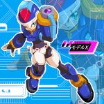  aile android arm_cannon bodystocking bodysuit breasts brown_hair derivative_work gloves graphite_(medium) green_eyes handcannon helmet highres looking_at_viewer model_x rockman rockman_zx shiguko short_hair small_breasts solo spandex standing traditional_media weapon 