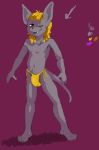  2016 anthro bat bulge clothing hexxy male mammal navel nipples one_eye_closed penis_outline purple_eyes solo thong wink 